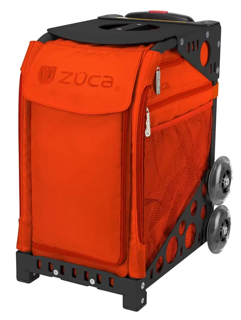 Zuca 18 Sport Bag - Persimmon with 2 Small Utility Pouch (Black Frame)