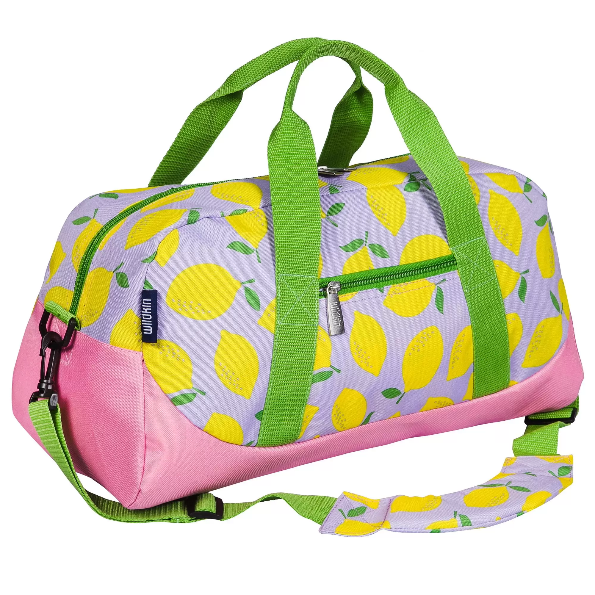 Wildkin Kids Overnighter Duffel Bag for Boys & Girls. Features Two Carrying Handles and Removable Padded Shoulder Strap. BPA & Phthalate Free (Lilac Lemonade)