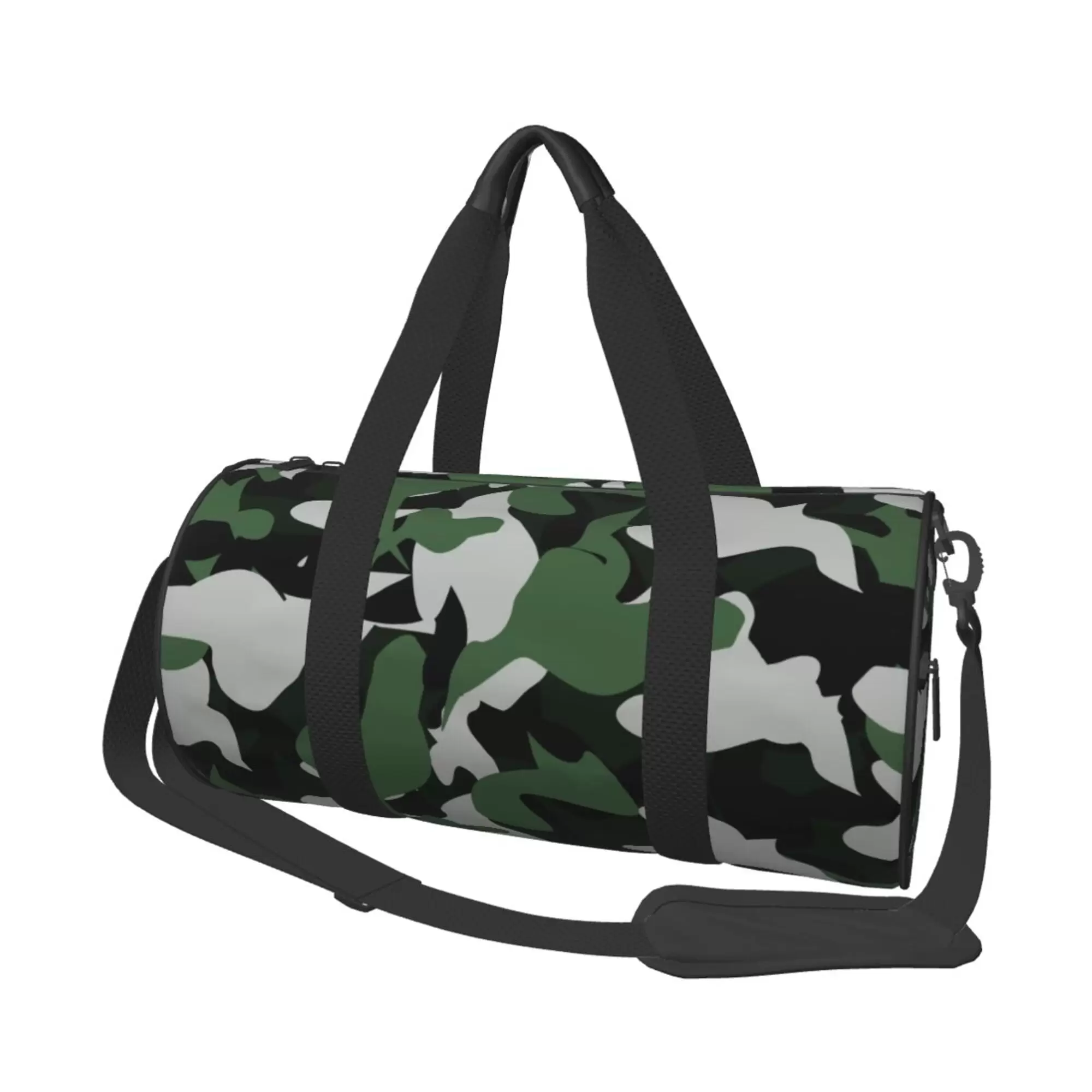 YFYANG Large Capacity Canvas Gym Bag for Men and Women. Camouflage Abstract Texture Round Portable Travel Bags for Sports Fitness