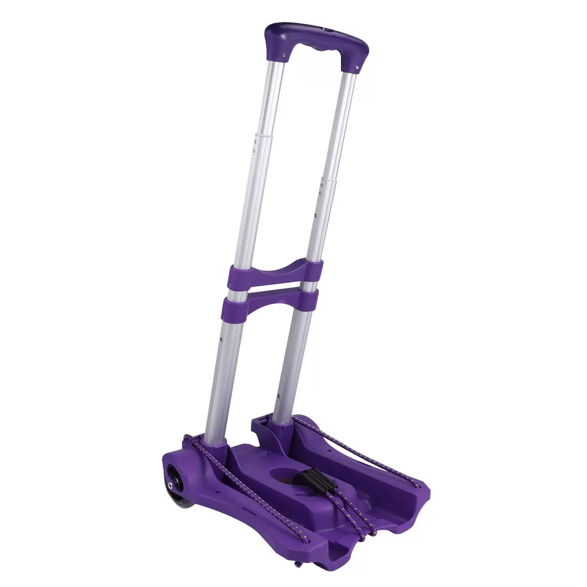 1PC Folding Aluminum Alloy Trolley Case Hand Cart Plastic Heavy Storage Box (Purple Thicken and Mute for Two Rounds)