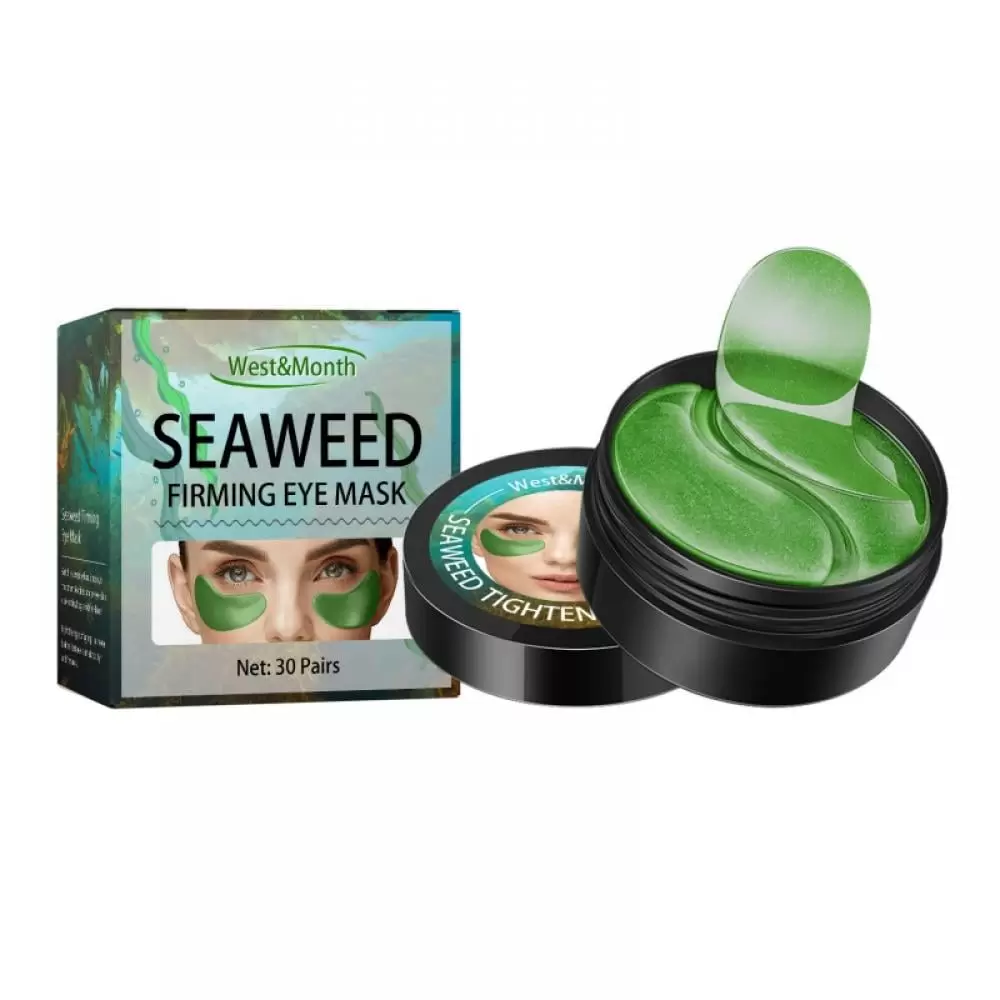 Seaweed Firming Eye Mask. 30 Pairs Patches For Fine Lines. Wrinkles. Under Eye Bags & Puffy Eyes Treatment. Face Gel Pads That Reduce The Signs Of Aging