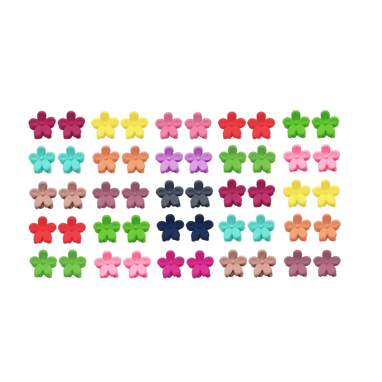 Hanas 50PCS Baby Girl Mini Hair Claw Clips Flower Hair Bangs Pin Baby Girl Hair Accessories Clips