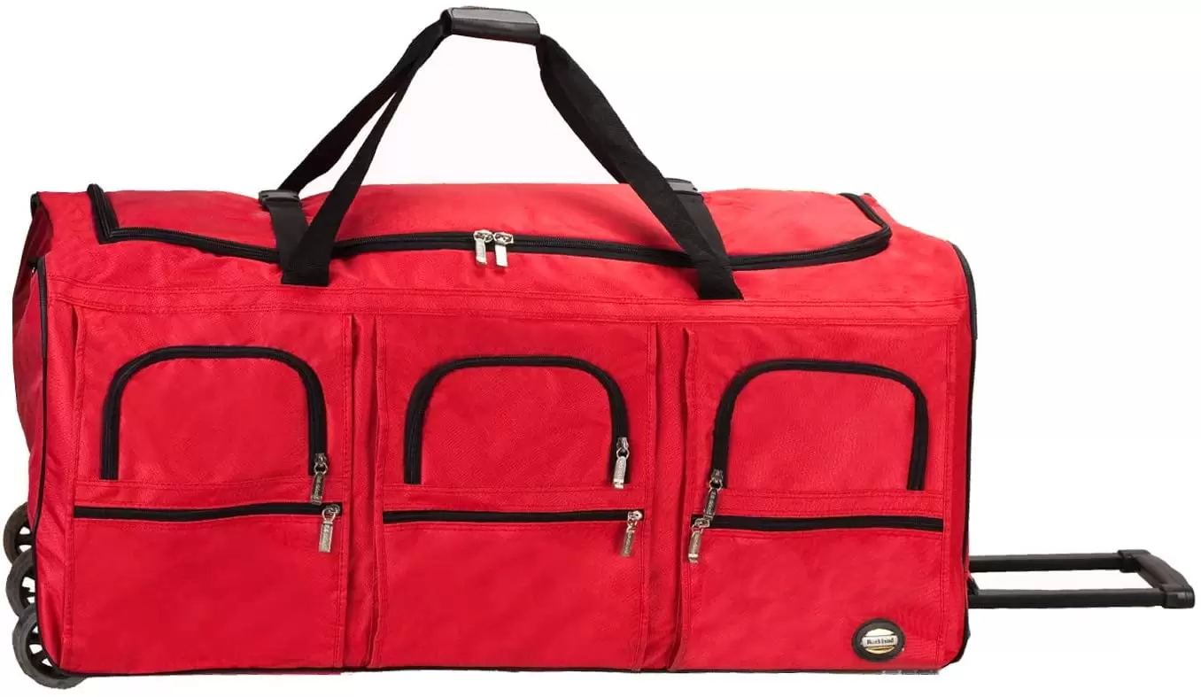 Rockland Rolling Duffel Bag. Red. 40-Inch ( Pack of 2 )