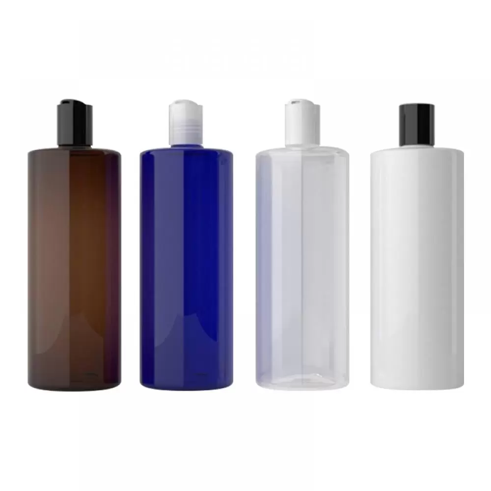 Empty Plastic Bottles with Disc Top Flip Cap BPA-Free Containers for Shampoo.Lotions.Liquid Body Soap.Brown