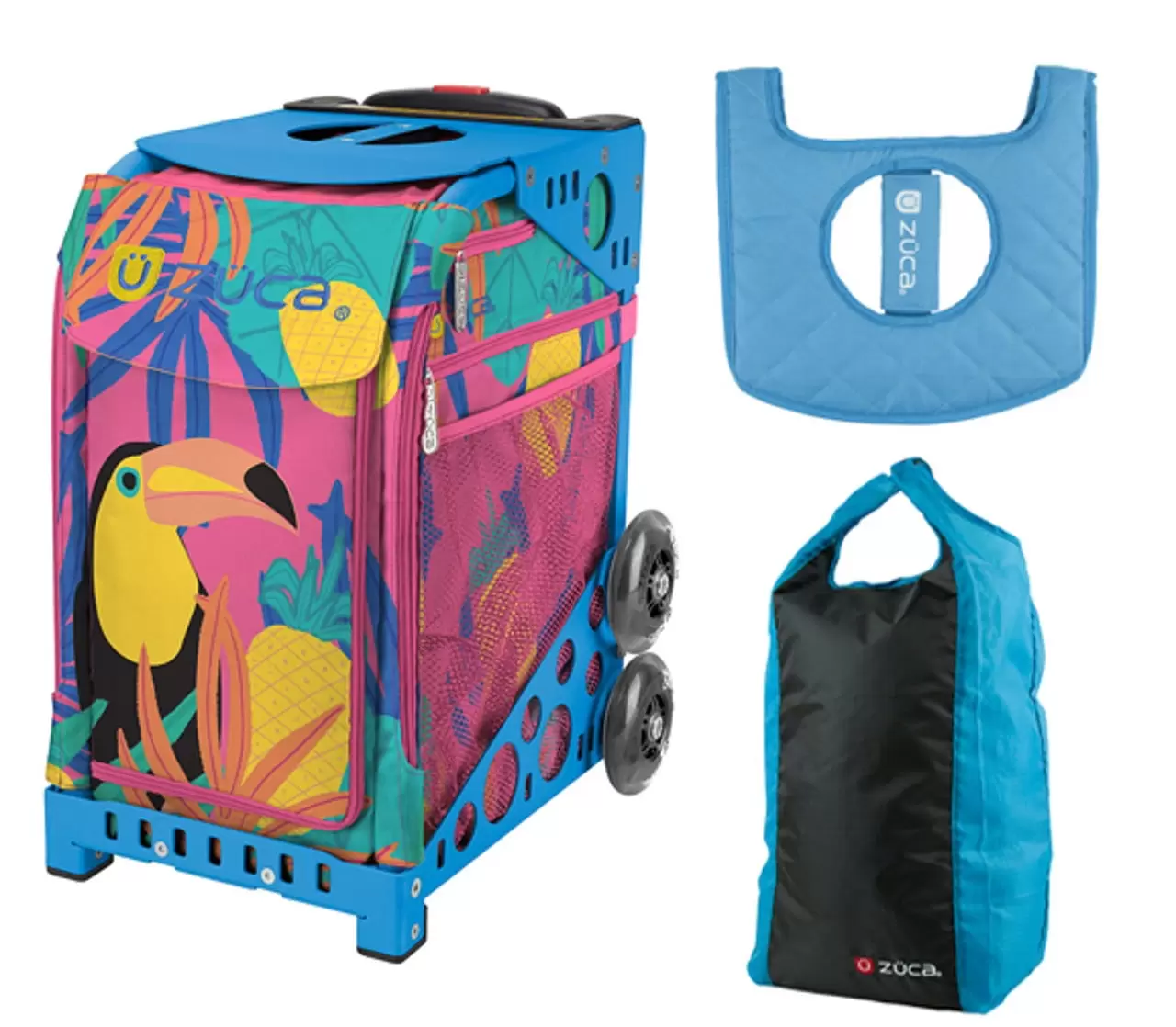 Zuca 18 Sport Bag - Toucan Dream with Seat Cover and Stuff Sack (Blue Frame)