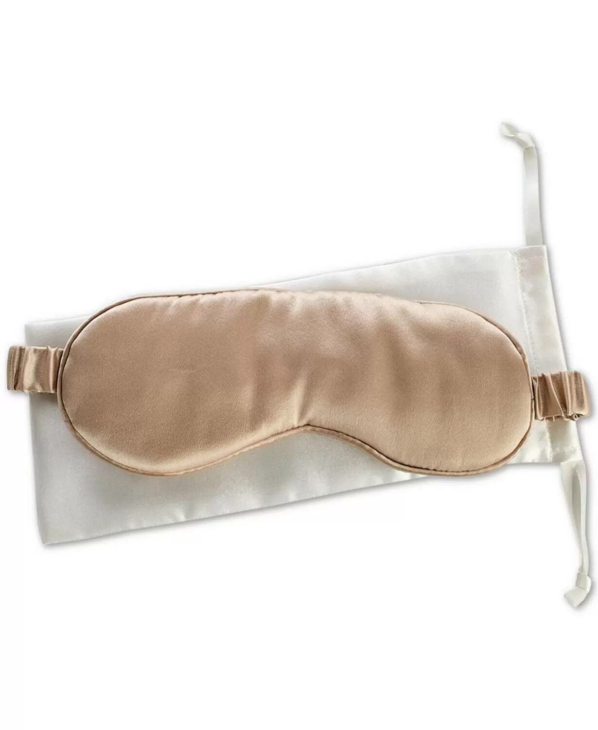 Silken Slumber Solid Minimize Wrinkles and Creases 100% Silk Eye Mask Champagne