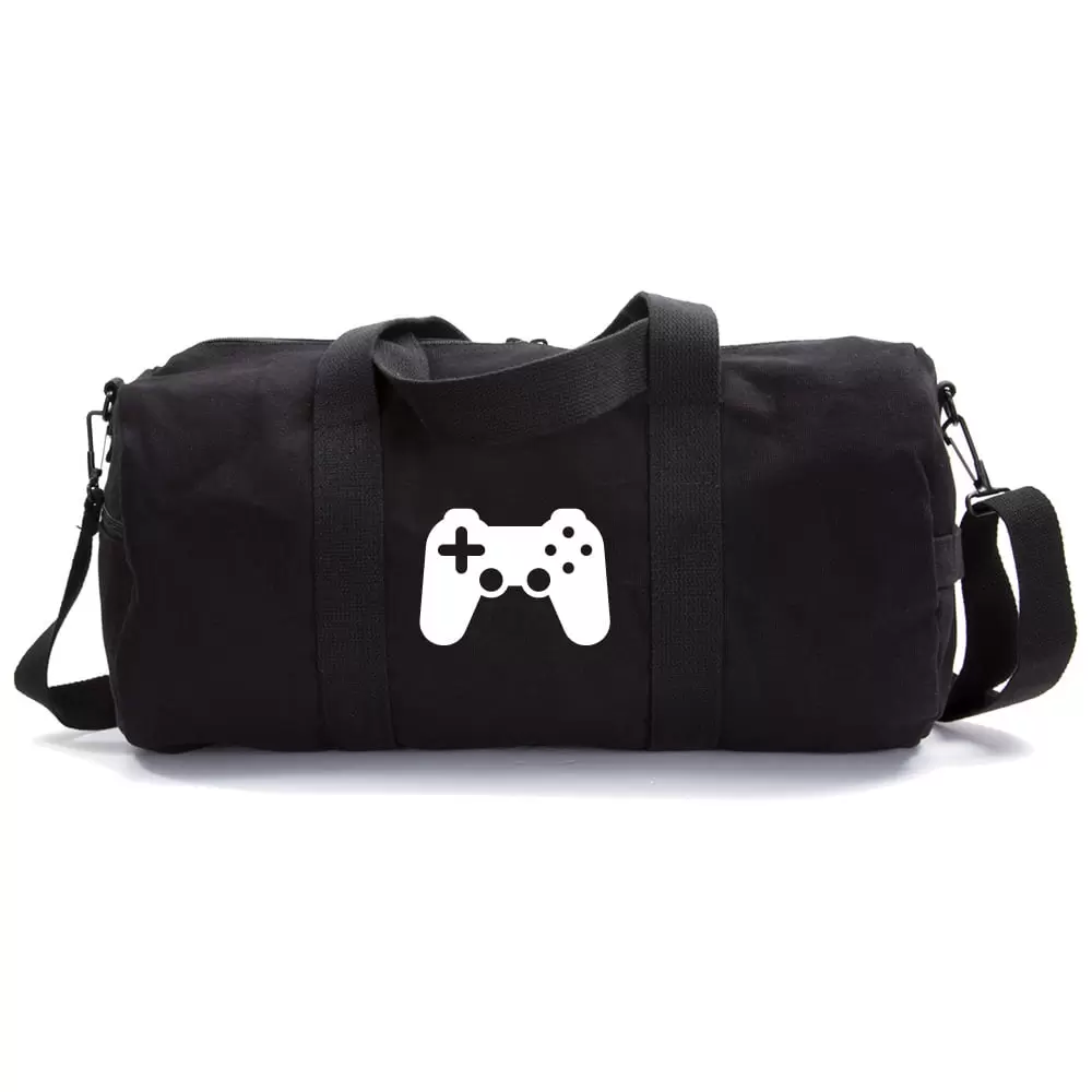 playstation 4 controller Sport Heavyweight Canvas Duffel Bag in Black