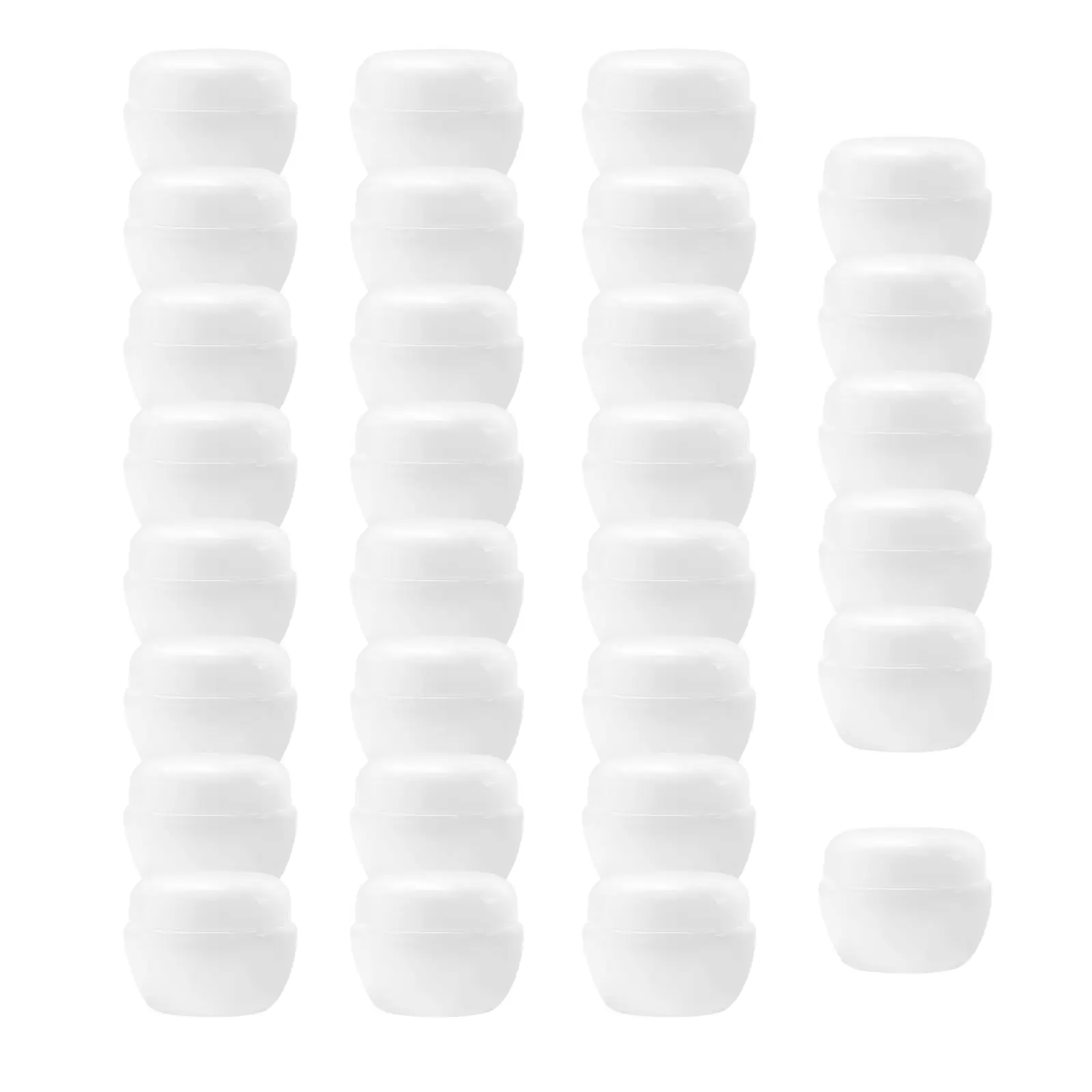 30x Cosmetic Jars with Sealed Lid Mini 10G Refillable Empty Small Bottles Container for Eye Cream Lotion Lip Balms Samples White