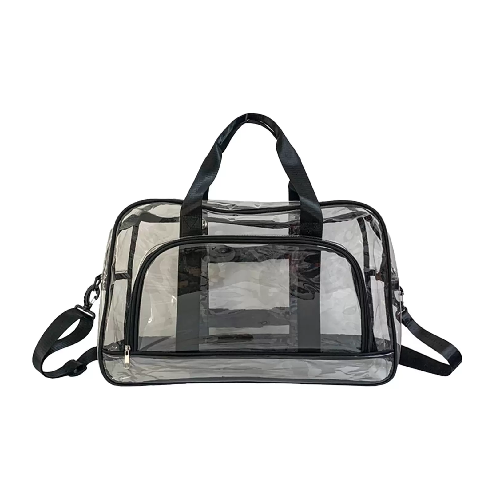 Hfyihgf Transparent Short Travel Bag Sports Gym Bag Large Capacity Hand Luggage Swimming Bag Messenger BagClear Vinyl Beach Bag Ball Game Concert Clear Tote Shoulde