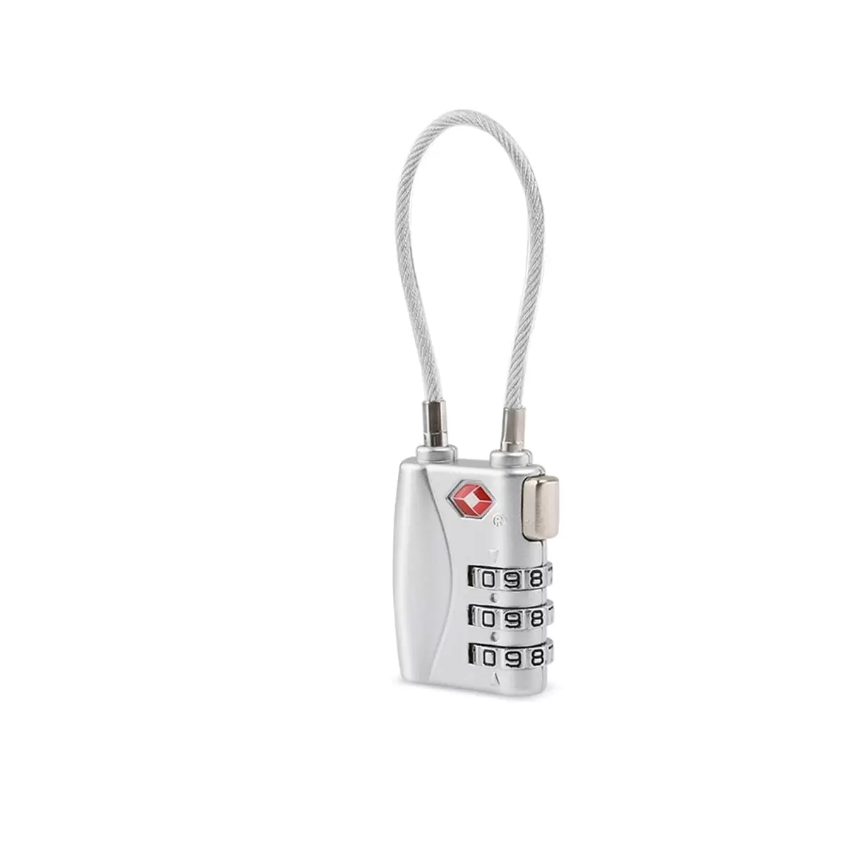 NICEXMAS Portable TSA Approved Security Cable Luggage Lock 3-Digit Combination Password Lock Padlock (Silver)