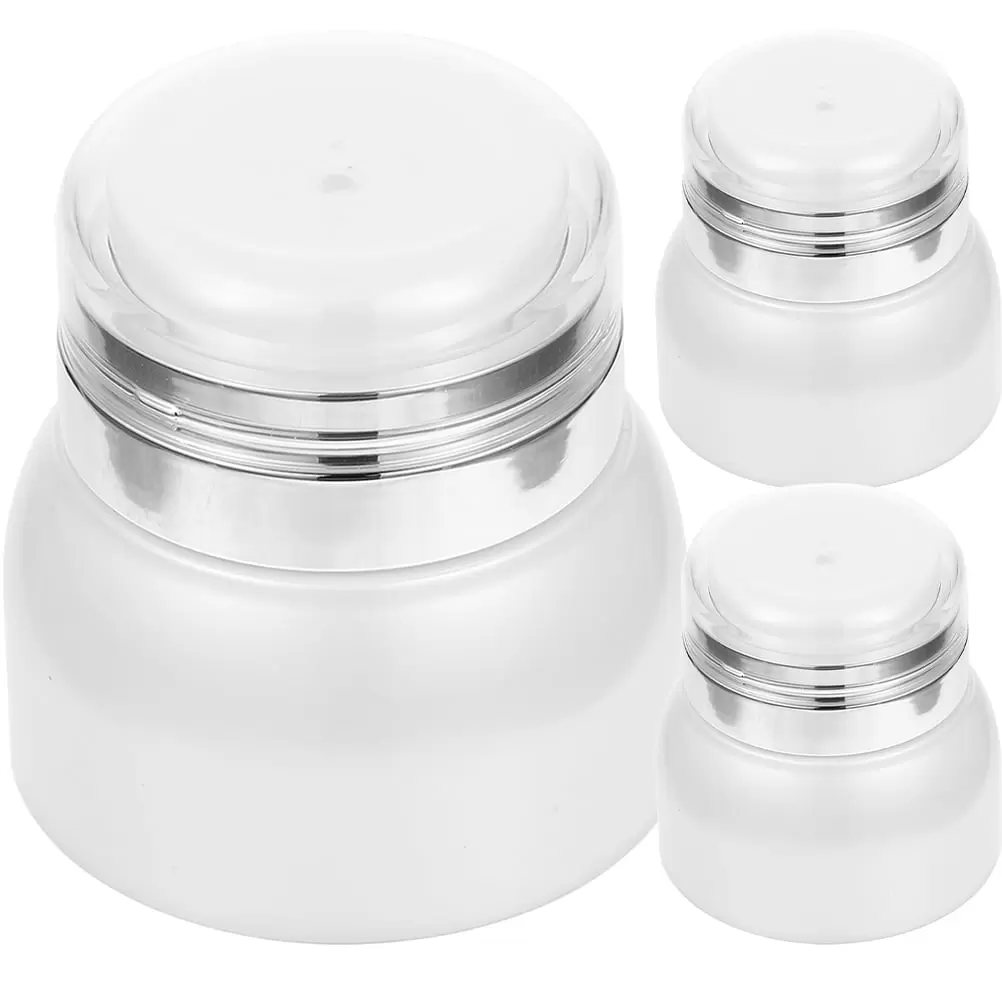 NUOLUX 3pcs Empty Cream Jar Refillable Airless Pump Jar Travel Cream Container Bottle Airless Pump Bottle