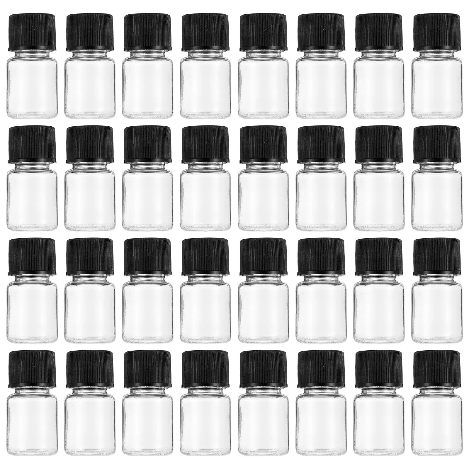 50pcs Clear Liquid Sample Bottle Small Empty Essential Oil Bottle with Screw Caps