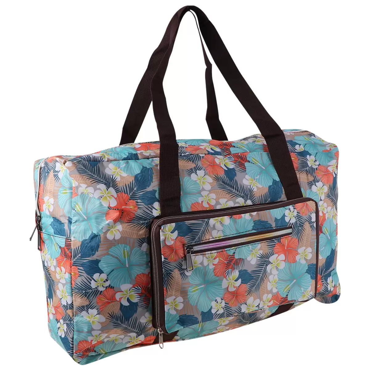 1Pc Portable Oxford Cloth Travel Bag Flower Printing Waterproof Carry on Luggage Tote Foldable Trolley Pouch for Weekender Overnight Business