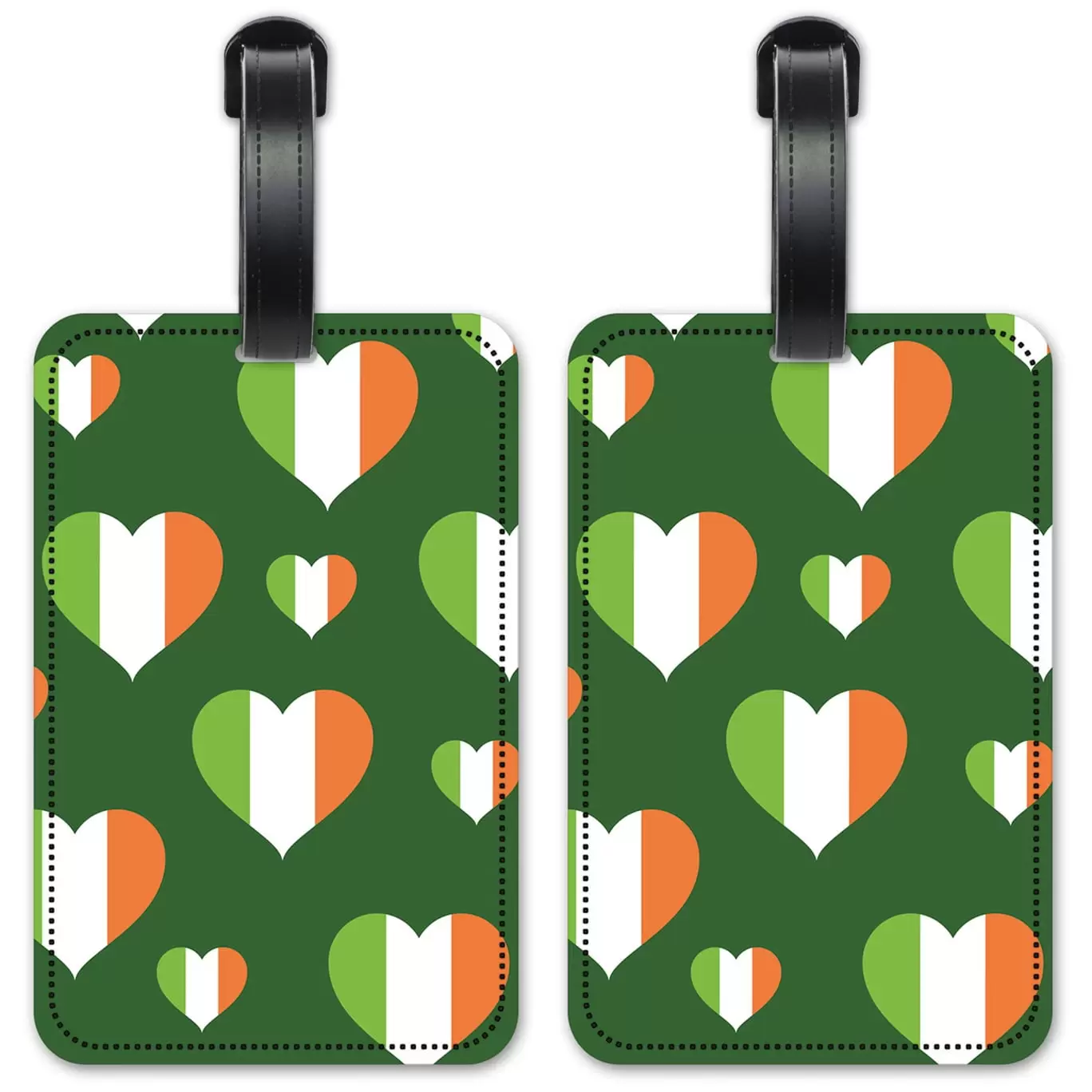 Irish Hearts - Luggage ID Tags / Suitcase Identification Cards - Set of 2