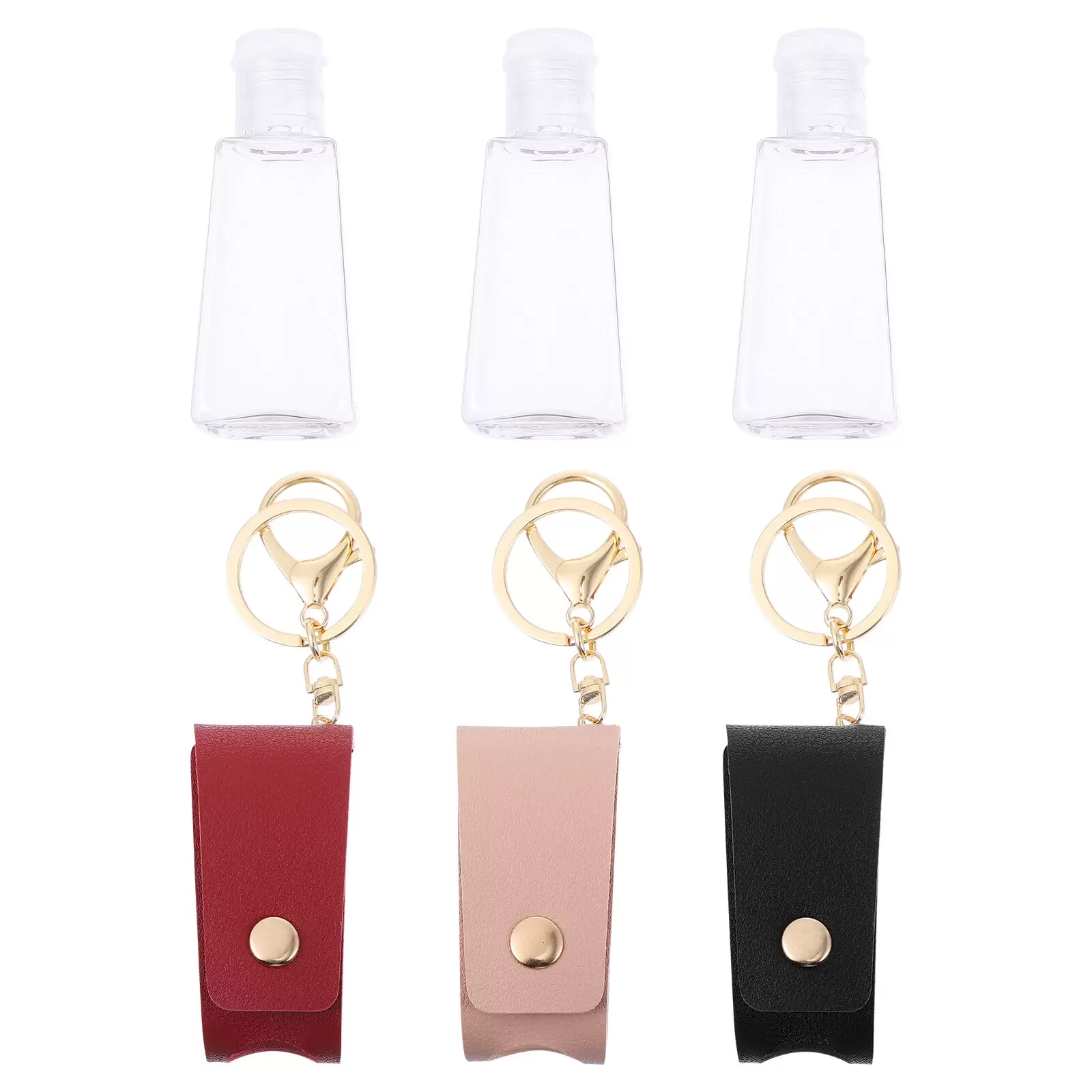 3 Sets Refillable Travel Bottle Keychain Holders Lotion Bottle Keychains 30ml