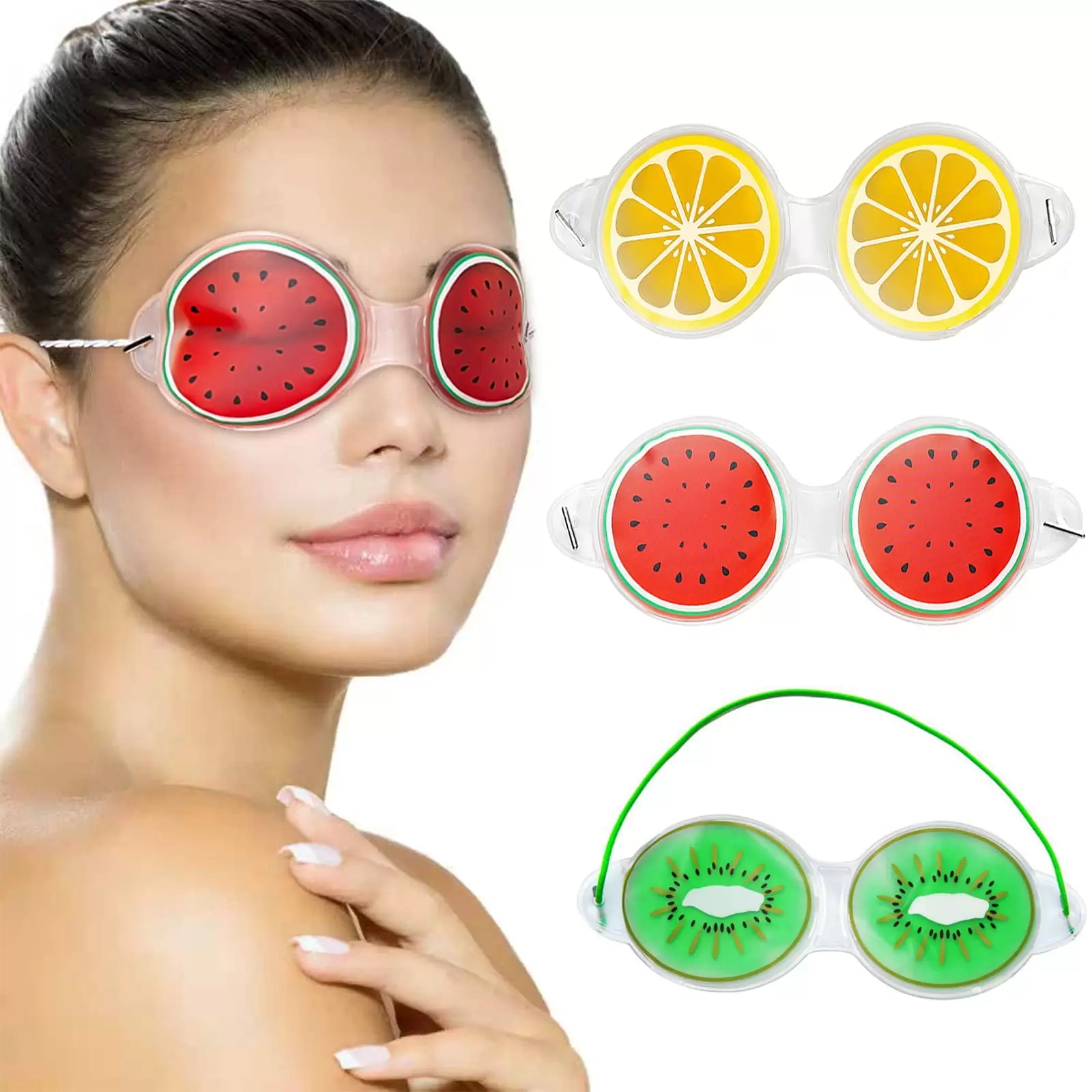 3PCS Gel Eye Mask for Dark Circles and Puffiness.Cold/Hot Packs Reusable Cute Cooling Ice Eye Masks.Relief Migraine Eyes Swollen.Soft & Non Toxic Suitable for Kids.Woman and Man