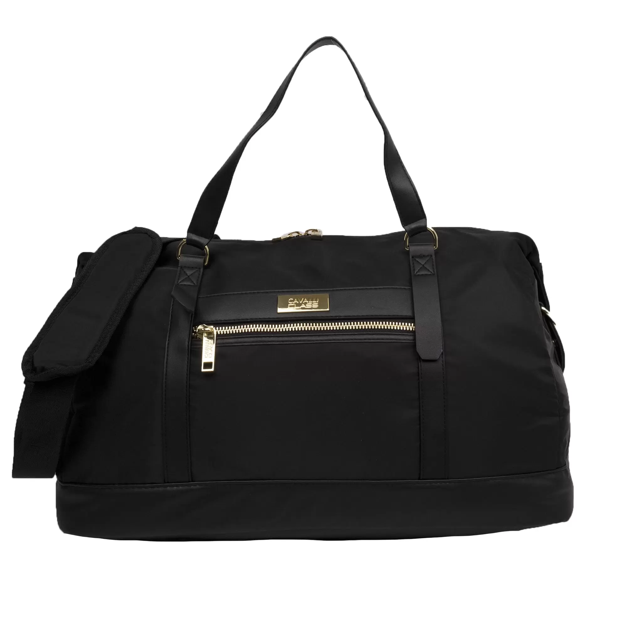 20 Cavalli Class Travel Duffel Bag In Black/Gold