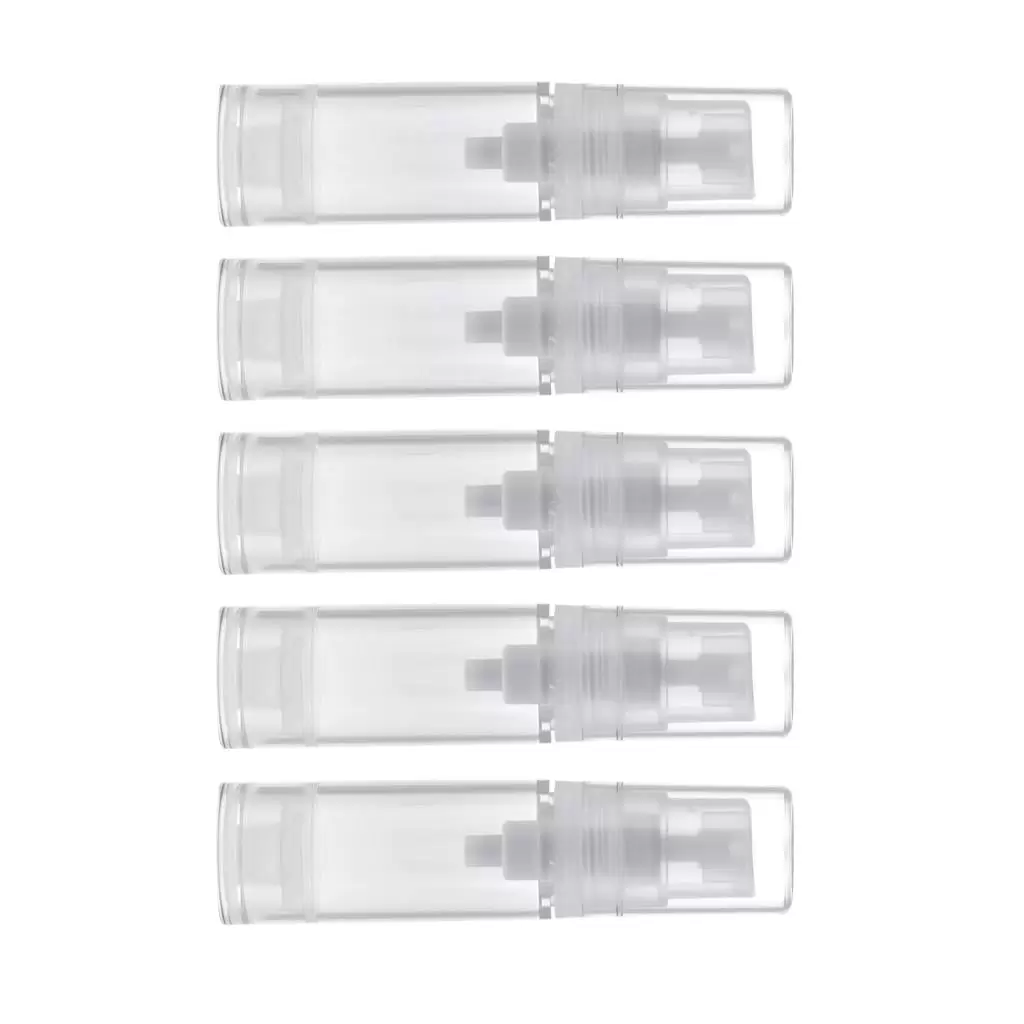 5PCS Portable Refillable Fine Mist Lotion Perfume Spray Bottles Clear Empty Airless Vacuum Sprayer Cosmetic Travel Small Containers 5 ml