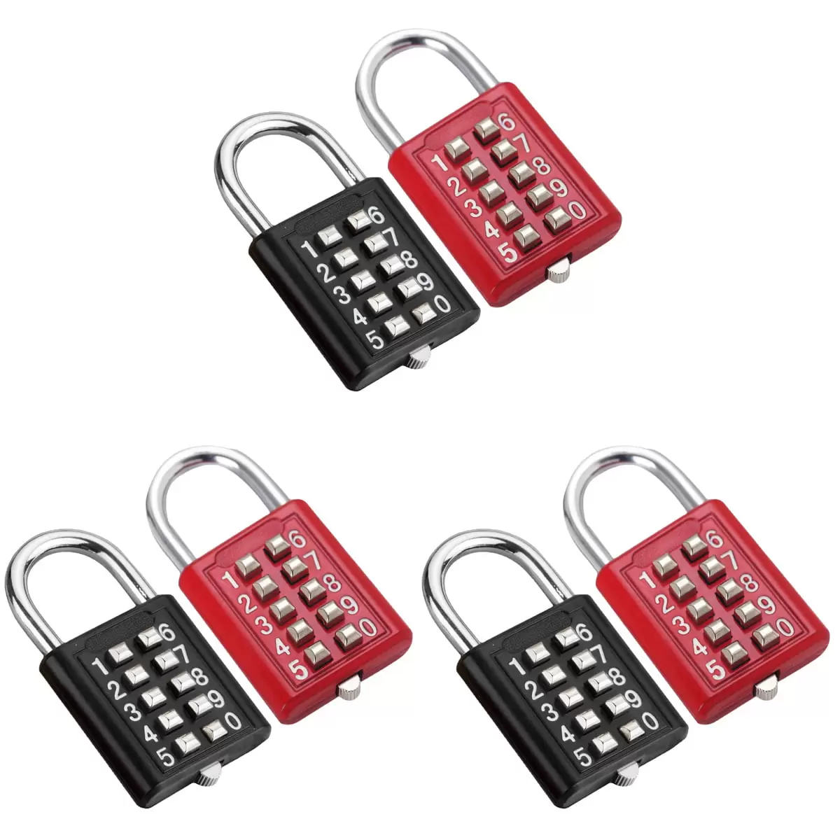 Bestonzon 6 pcs Luggage Locks 10 Digit Coded Locks Metal Hanging Lock for Luggage Gym Backpack