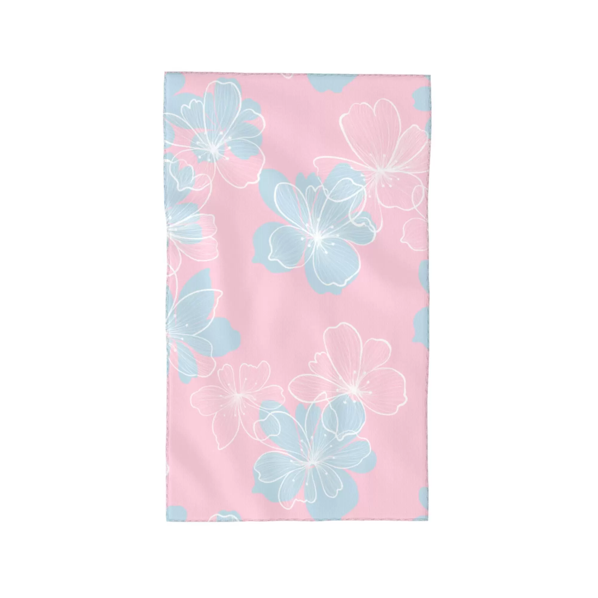 Pink Simple Line Flower Face Wash Cloth. Absorbent Towel. Suitable for All Skin .27.5 x 16-Inch