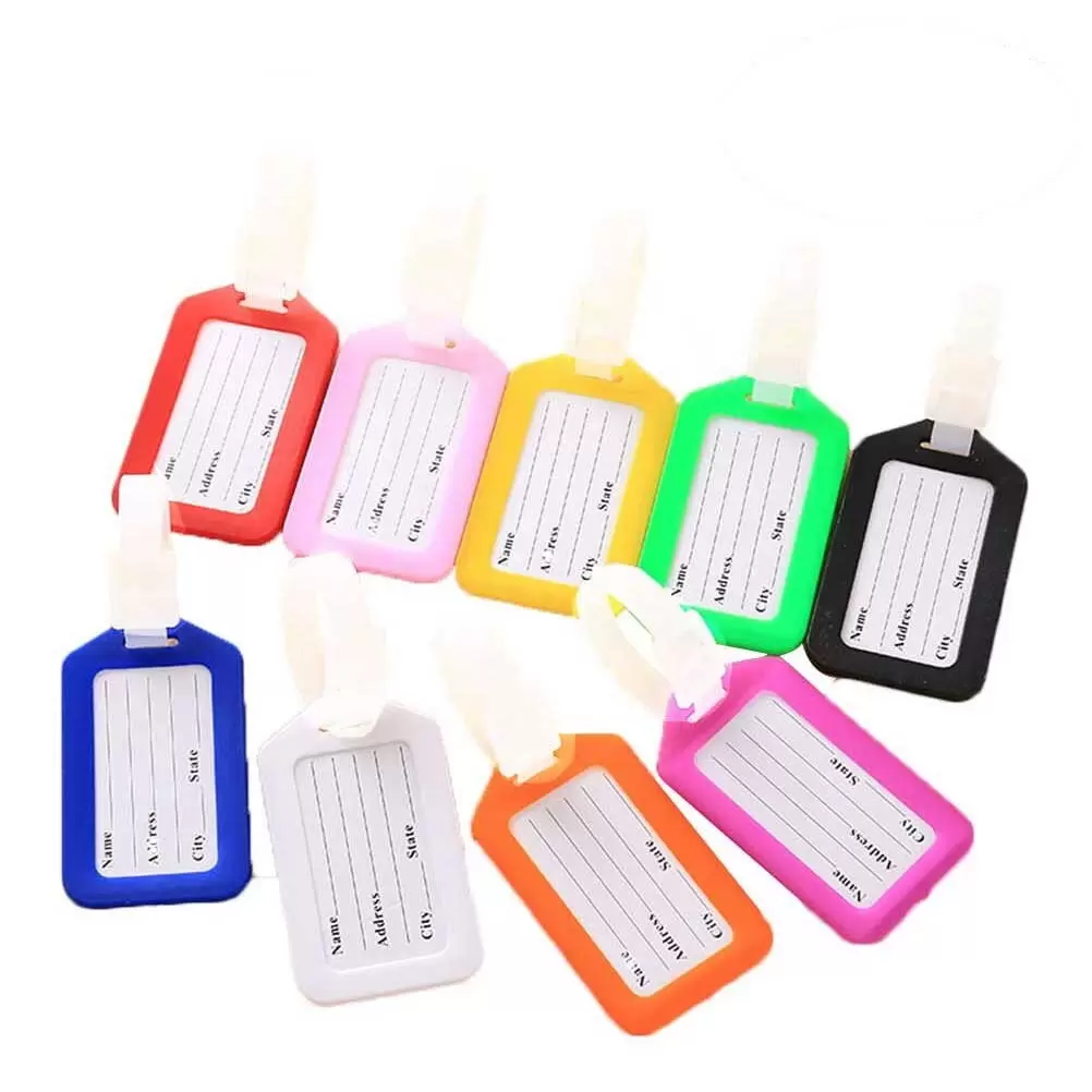 8 Pcs Luggage Tag Baggage Handbag ID Tag Suitcase Tag Name Holder for Traveling (Color random)