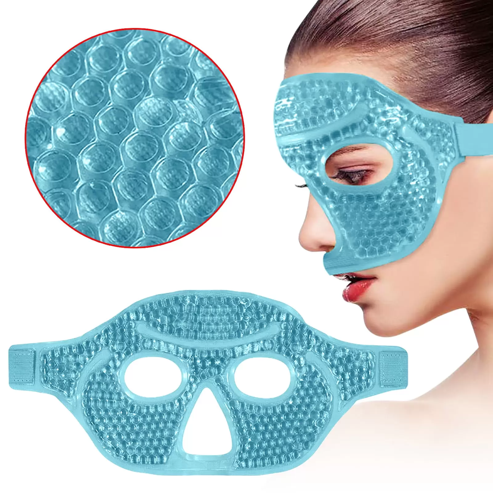 Bllzib Gel Hollow Eye Mask Cold Compress Hot Compress Eye Mask Face Mask 20ml