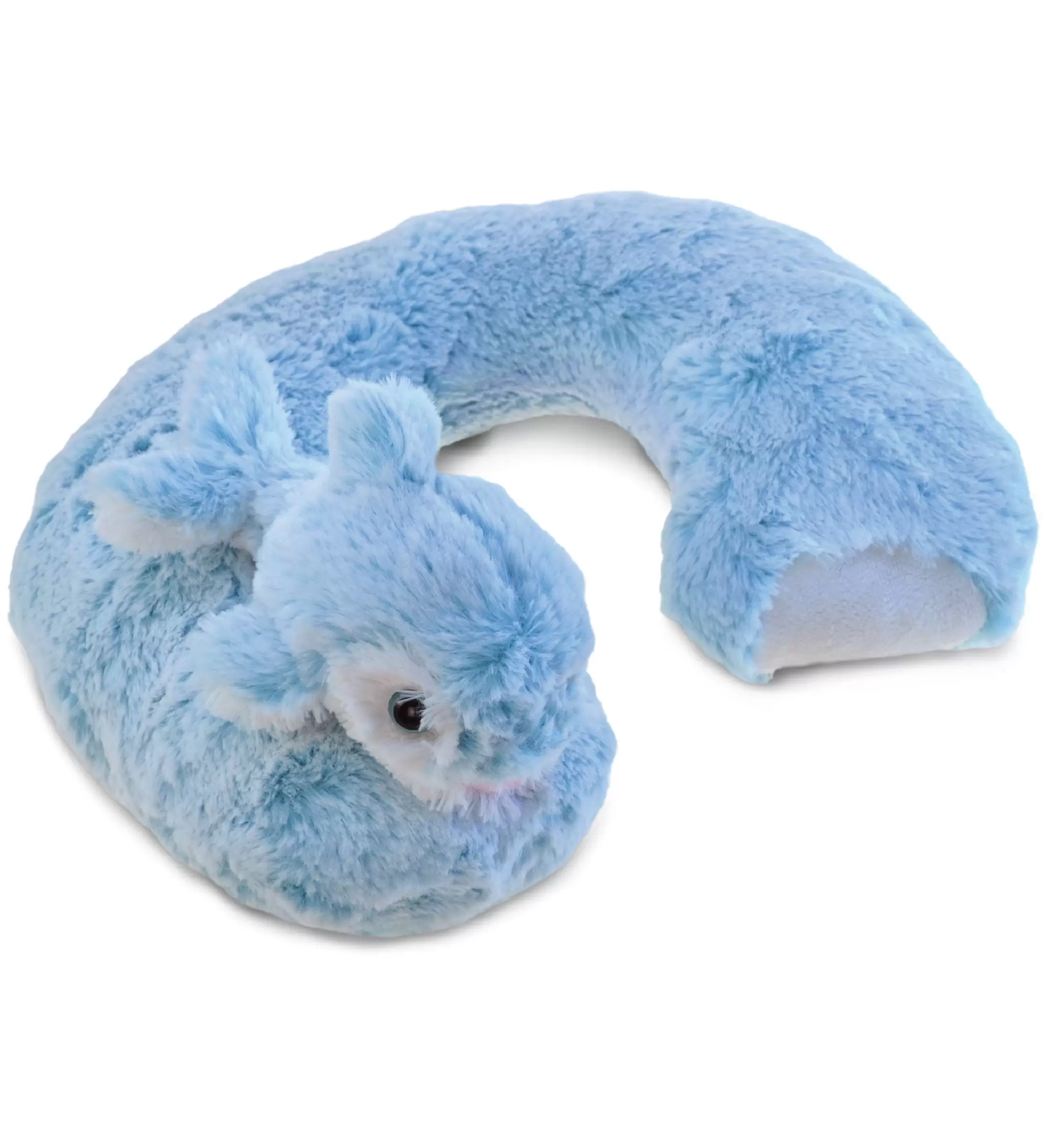 DolliBu Blue Dolphin Plush Neck Pillow - Soft Travel Neck Pillow Animal For Neck & Head Support. Cute Ocean Life Stuffed Pillow Accessory For Naps. Novelty Stuffed Animal Headrest For Kids & Adults