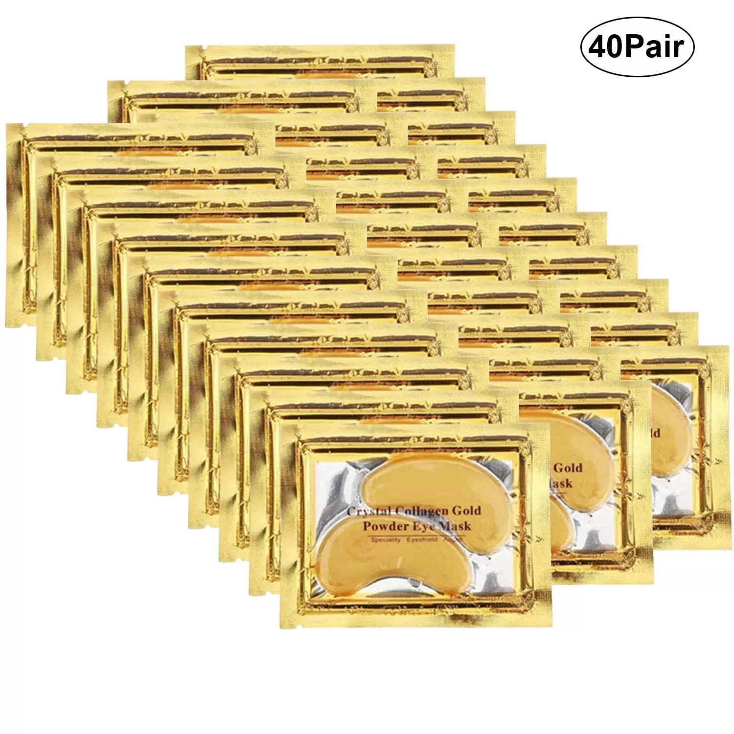 Mojoyce 40 Pair Crystal Collagen Gold Powder Eye Mask Anti Wrinkle Eye Pad Eye Care