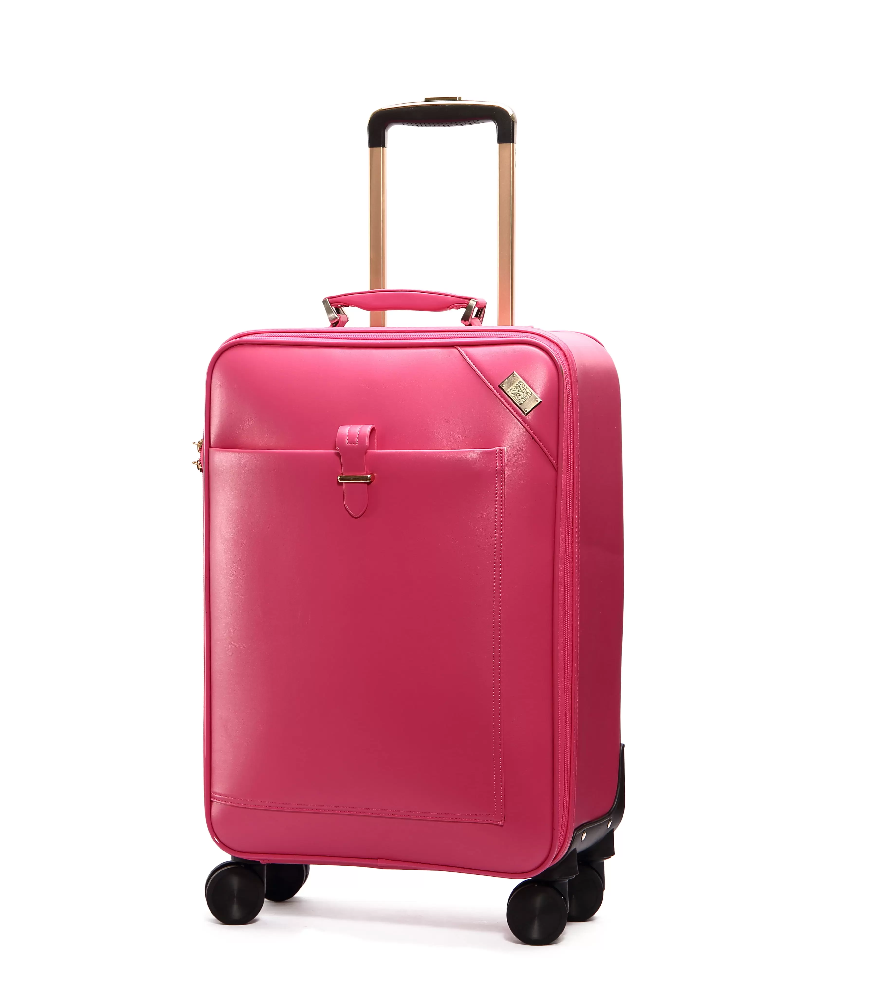 SEMMS LUXURY LEATHER LUGGAGE BOX 20 HOT PINK