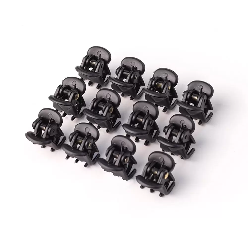 Dicasser 12 Pcs Small Mini Hair Claw Clips Hair Clamps for Women Girl's Hair Black