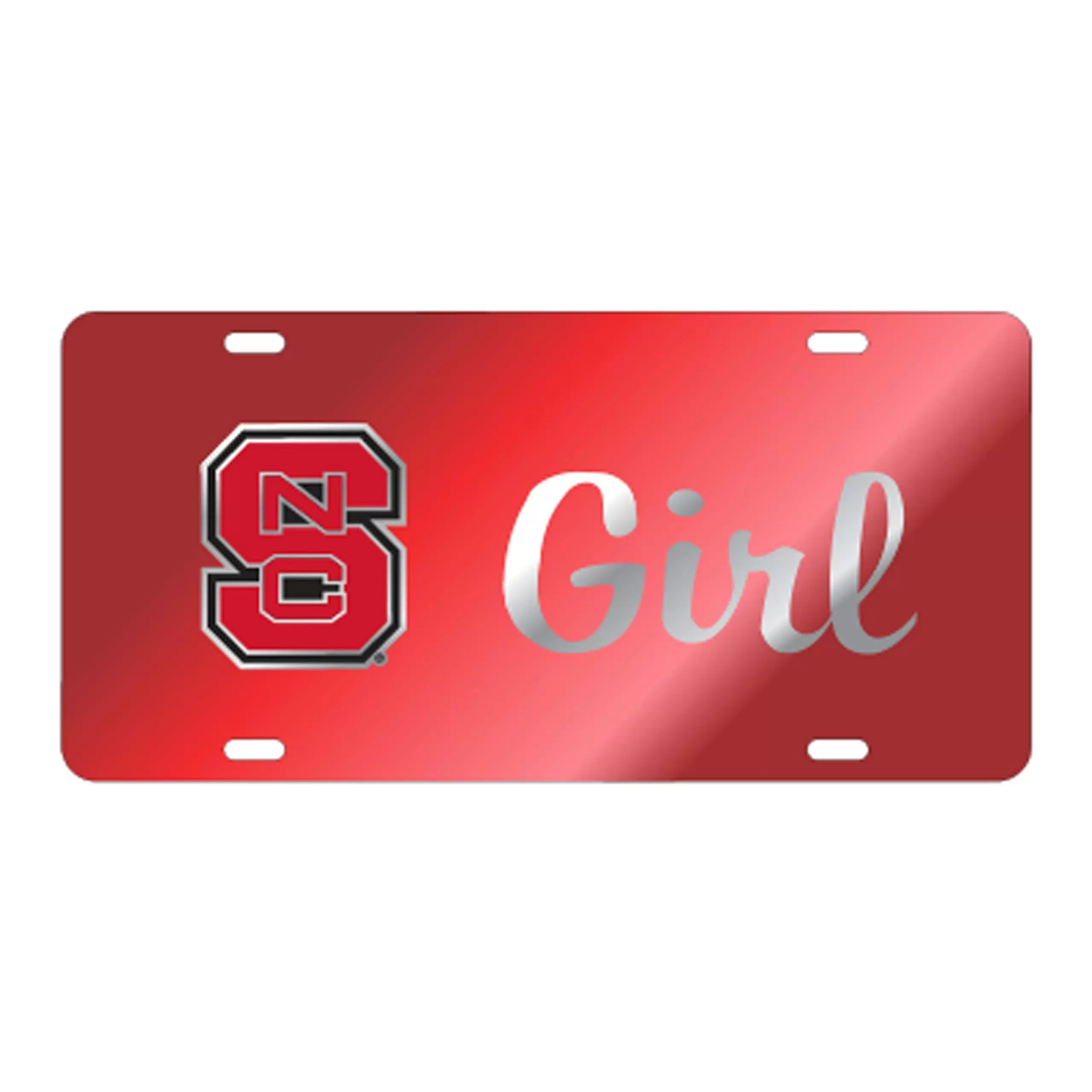 North Carolina State TAG (LASER RED/SIL BLOCK NCS GIRL (26206))