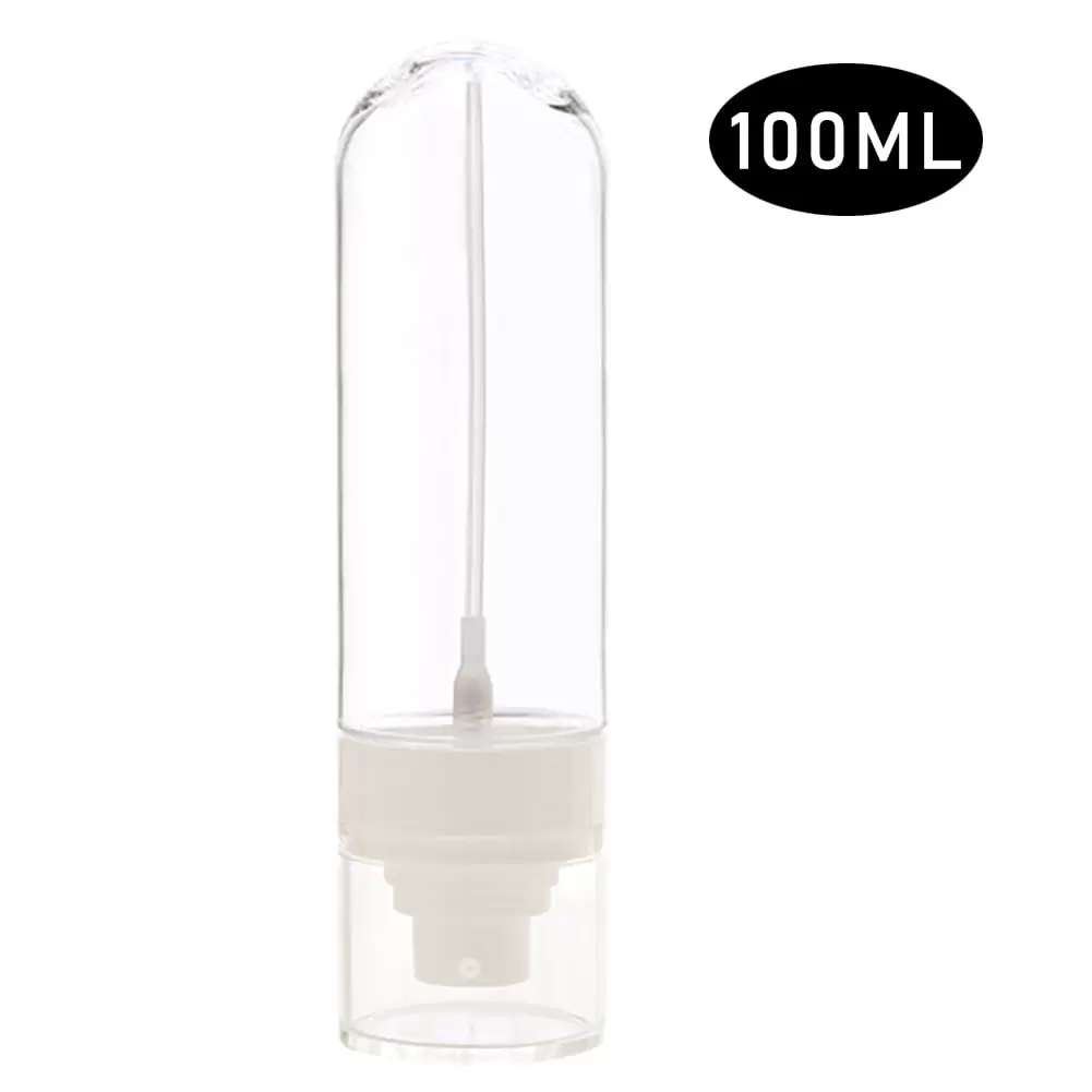 Continuous Spray Water Bottle Mist Sprayer. 100ml Ultra Fine Clear Plastic Bottle With Pump for Travel Stylist Barber Household Cleaners Cooking