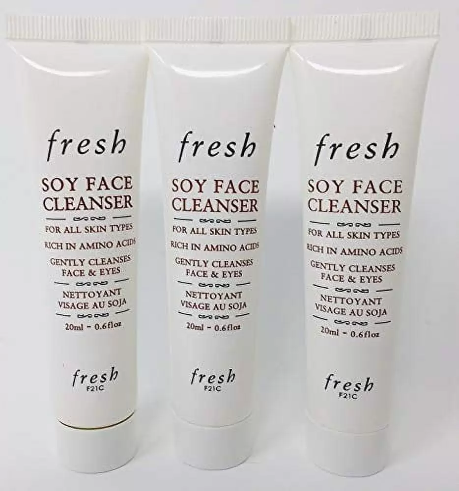 fresh soy face cleanser for all skin types .6 ounce mini travel size lot of 3