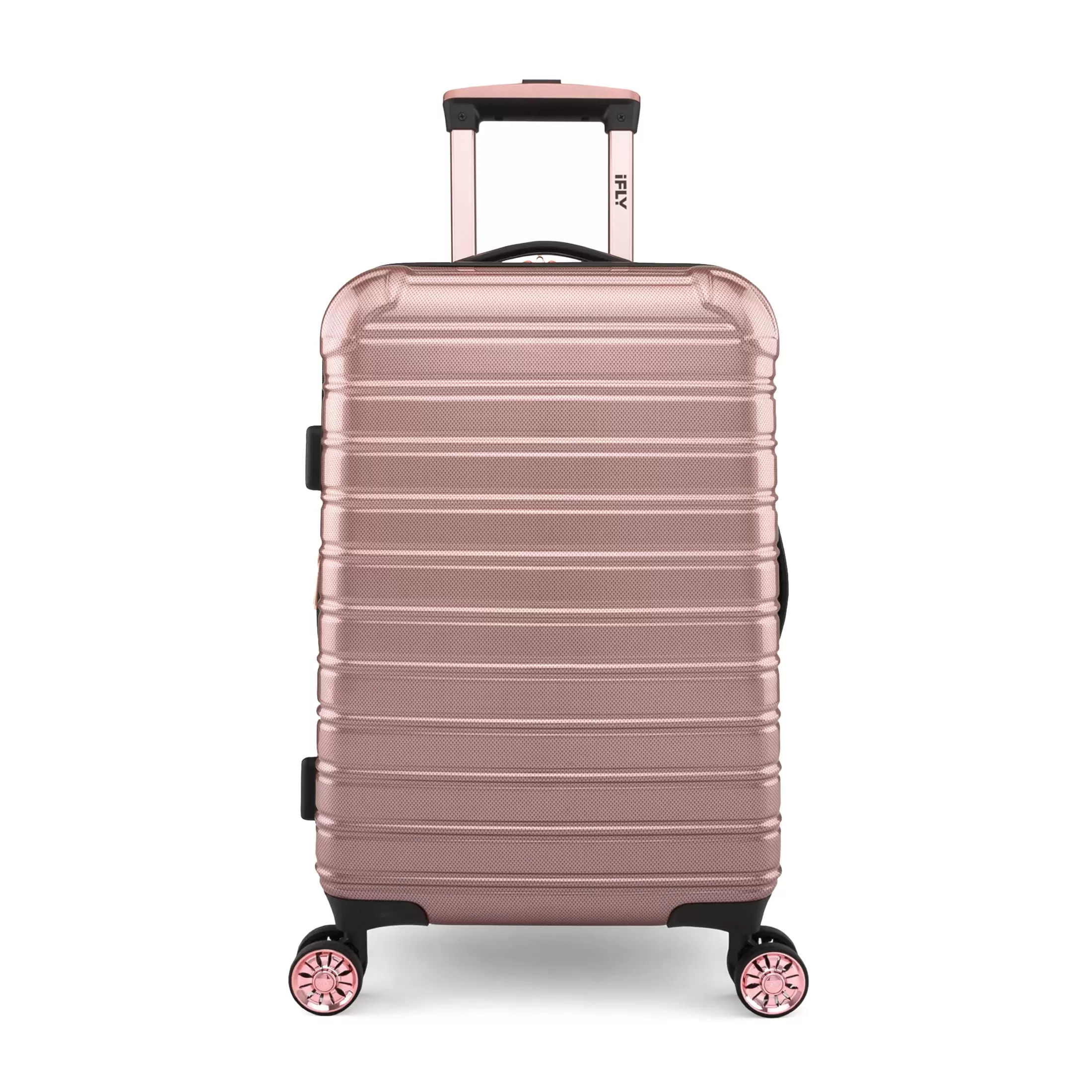 iFLY Hardside Fibertech Luggage 20 Carry-on Luggage. Rose Gold