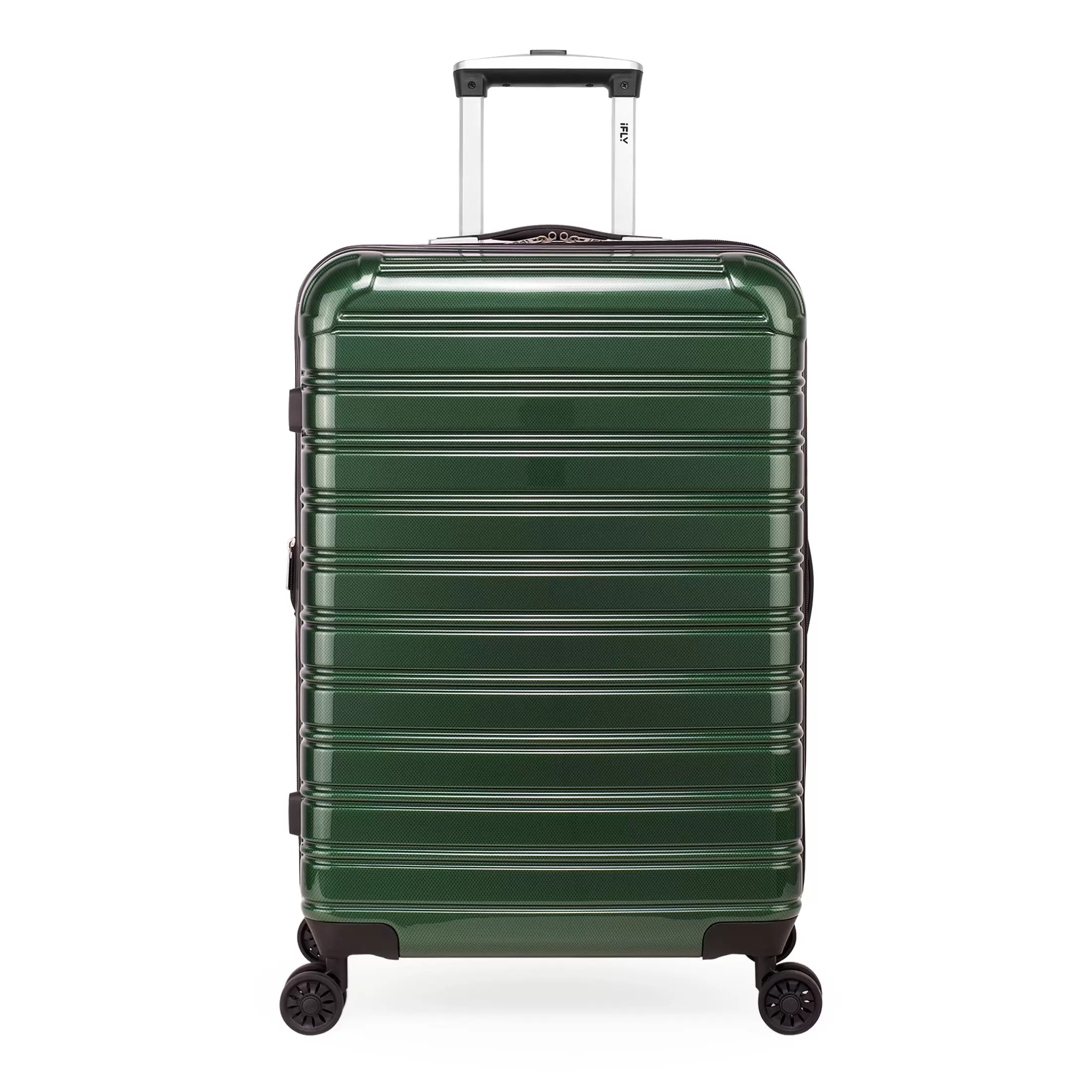 iFLY Hardside Fibertech Luggage 24 Checked Luggage. Forest Green