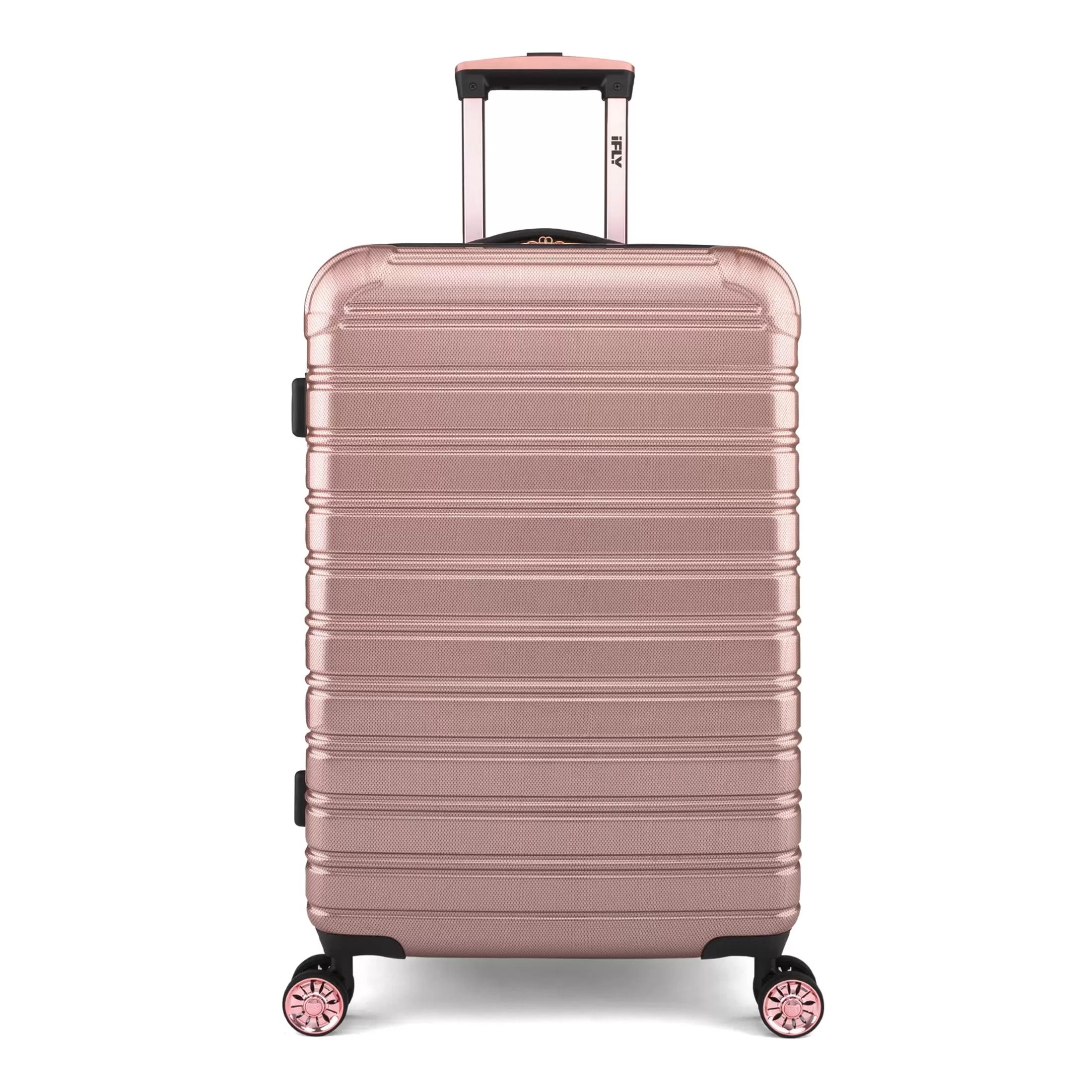 iFLY Hardside Fibertech Luggage 24 Checked Luggage. Rose Gold