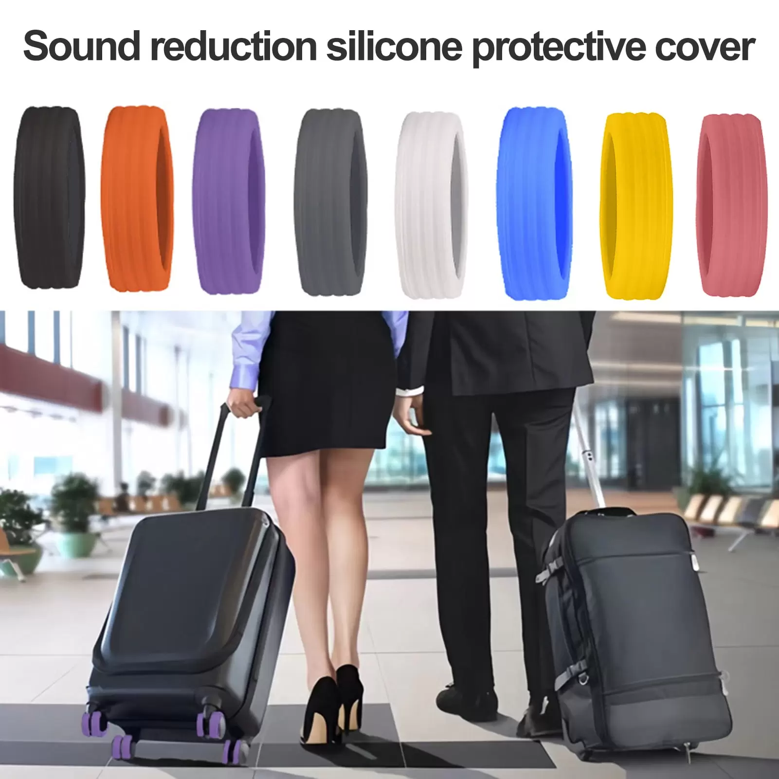 lsiaeian 16Pcs Luggage Wheel Covers.Portable Suitcase Wheel Protector Covers Colorful Silicone Luggage Wheel Cover Luggage Spinner Wheel Cover for Most 8 Caster Luggage Accessories